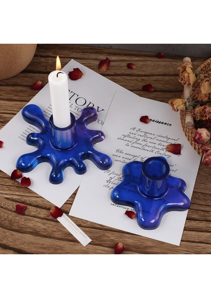 Soyut Dalga Modern Dekoratif Şamdan Silikon Kalıbı 2_li Set modelleri