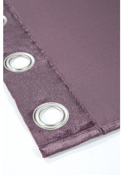 Kadife Halkalı Fon Perde Mor 140X260 modelleri