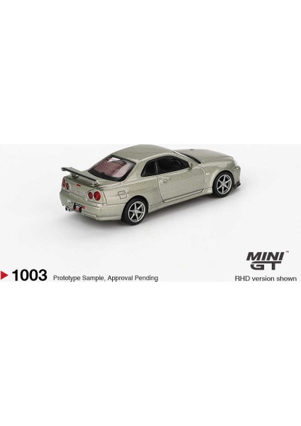Mını Gt 1:64 Nissan Skyline Gt-R R34 V-Spec Iı Nür Millennium Jade Diecast Model Araba MGT01003 modelleri