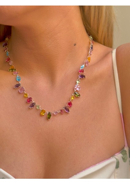 Gema Kolye ve Bileklik Seti Zirkon Renkli Taşlı Kolye ve Bileklik fiyatları