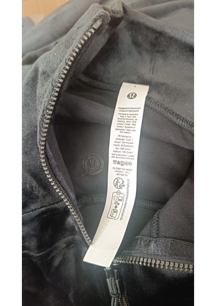 Lululemon Define Ceketi , Ince Kadife Fermuarlı Eşortman Üstü ,lululemon Hazine Siyah Ceket