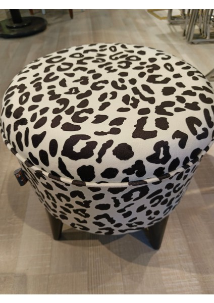 Mercan Mobilya Leopardesenli Puf Bench 42*43