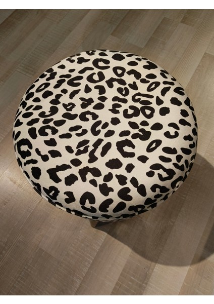 Mercan Mobilya Leopardesenli Puf Bench 42*43