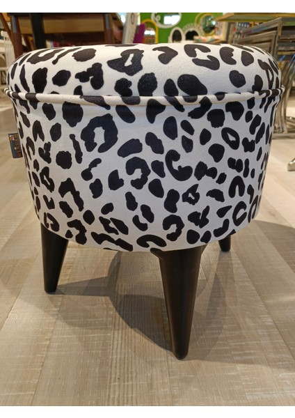 Mercan Mobilya Leopardesenli Puf Bench 42*43