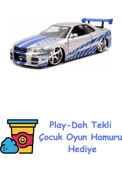 Toys, Inc. 253203044 Fast E Furious 2002 Nissan Skyl Aksesuarı, Mavi + Play-Doh Oyun Hamuru