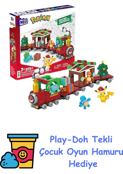 Mega™ Pokémon™ Tatil Treni 373 Parçasıyla ve Eğlenceli Sürprizlerle Mega Pokémon Tatil Treni Birleştirilebilir Set HHP69 + Play-Doh Oyun Hamuru