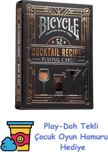 Kokteyl Oyun Kartları, Eski Moda, Margarita, Moskova Katırı, Daiquiri ve Mojito Kokteyl Tarifleri, 1 Güverte Içeren 52 Kokteyl Tarifi Içerir + Play-Doh Oyun Hamuru