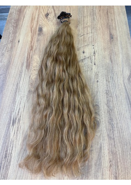 Mikro Kaynak Saç Açık Sarı Saç Gerçek Saç 75 cm Dalgalı 0.8 Grm 50 Adet fiyatları