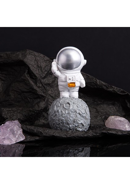 Lüks Modern Astronot Figür Biblo 12 cm Ev Ofis Masa Süsü Dekoratif Uzay Temalı Hediyelik Heykel