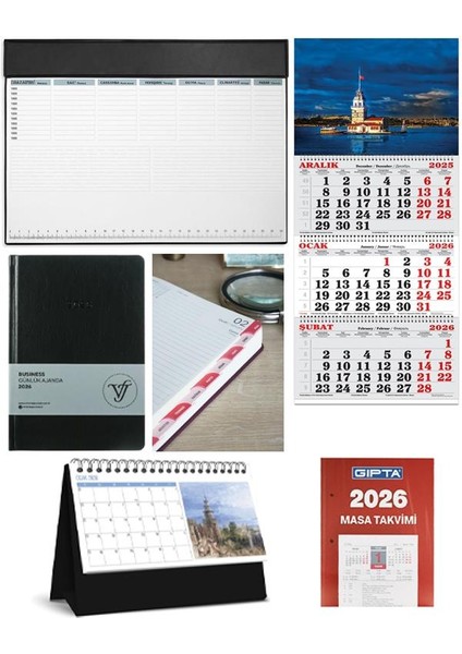 2026 Günlük Ajanda Masa Sümeni Masa Takvim Set-2