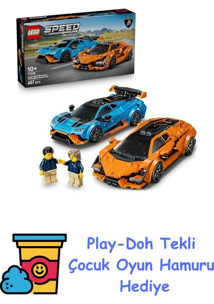 Speed Champions Lamborghini Revuelto ve Huracán Sto 77238 – 10 Yaş ve Üzeri Çocuklar Için Çift Model Araba, Detaylı Yarış Arabaları ve Sürücü Figürleriyle Oyun ve + Play-Doh Oyun Hamuru