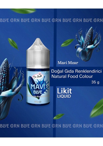 Doğal Likit Gıda Boyası Dr.gusto 35 gr Mavi