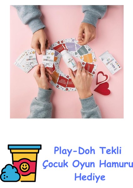 Eğlenceli Şişe Çevirme Oyunu Soru Kartları + Play-Doh Oyun Hamuru