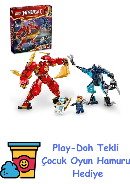 Nınjago Kai’nin Ateş Elementi Robotu 71808 – 7 Yaş ve Üzeri Kız ve Erkek Çocukları Için Ninja Figürü Içeren Yaratıcı Oyuncak Yapım Seti, Çocuklar Için Doğum Günü + Play-Doh Oyun Hamuru