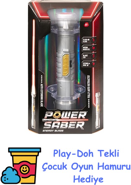 Power Saber Işın Kılıcı Kırmızı + Play-Doh Oyun Hamuru