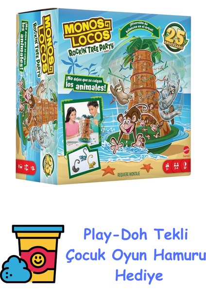 Tumblin' Monkeys 25. Yıl Özel Kutu Oyunu Çocuklara ve Aile ile Arkadaşlarla Geçen Akşamlara Yönelik Tumblin' Monkeys 25. Yıl Özel Kutu Oyunu HTW65 + Play-Doh Oyun Hamuru