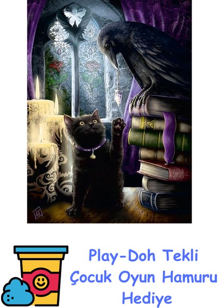 500P Puzzle Karga ve Kedi, Yapboz + Play-Doh Oyun Hamuru