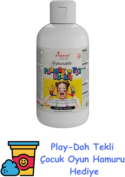 Beyaz Parmak Boyası 250 gr + Play-Doh Oyun Hamuru