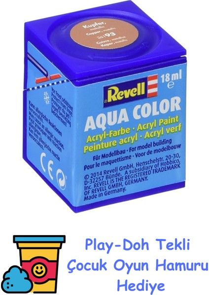 - Su Bazlı Maket Boyası Bakır Metalik 18 ml (36193) + Play-Doh Oyun Hamuru