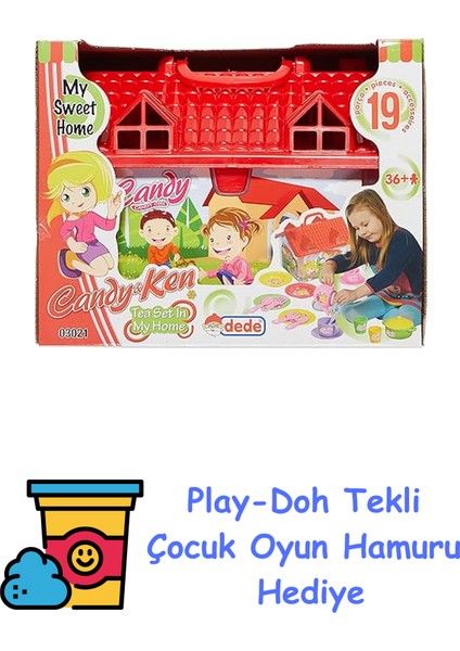 - Fentoys 03021 Candy & Ken Ev Çay Seti + Play-Doh Oyun Hamuru