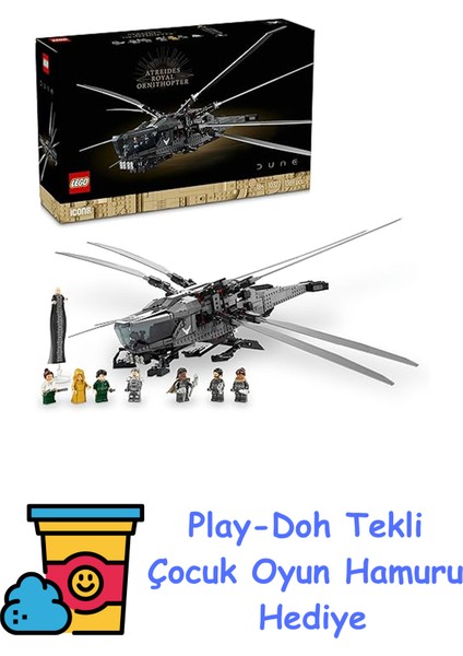 Icons Dune: Çöl Gezegeni Atreides Royal Ornithopter 10327 - Yetişkinler Için Koleksiyonluk Yaratıcı Model Yapım Seti, Doğum Günü Hediyesi Fikri (1369 Parça) + Play-Doh Oyun Hamuru