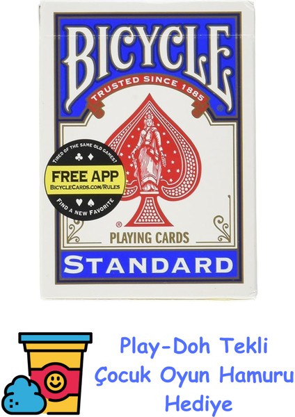 Standart Dizin Oyun Kartları 1 Güverte, Renkler Değişebilir (Kırmızı Veya Mavi) + Play-Doh Oyun Hamuru