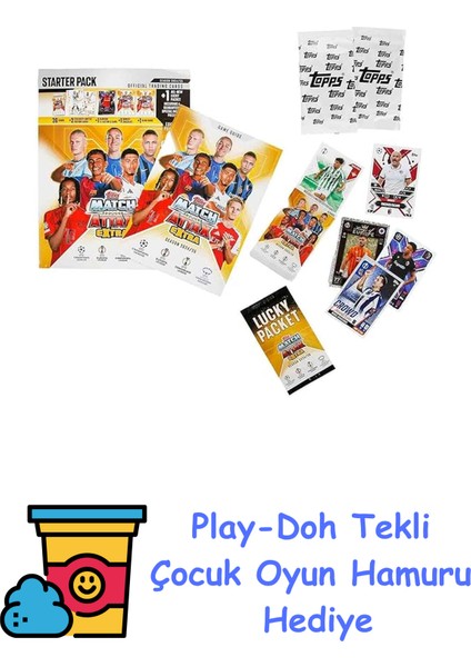 Match Attax Extra 24/25 Extra Special Starter Pack (Album, 29 Cards + 3 Le Kartı Dahil!) + Play-Doh Oyun Hamuru