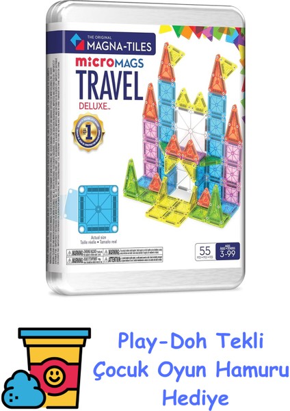 Magnatıles Travel Set Seyahat Seti 55 Parça + Play-Doh Oyun Hamuru
