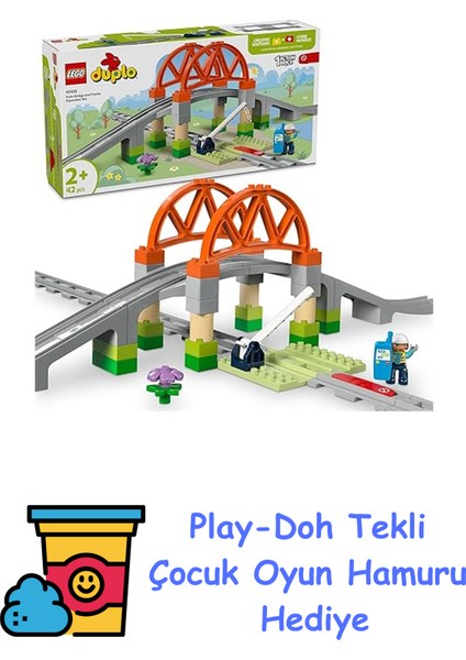 Duplo Town Tren Köprüsü ve Rayları Ek Macera Seti 10426 – 2 Yaş ve Üzeri Erkek ve Kız Çocuklar Için Inşa Edilebilir Eğitici Oyuncak Yapım Seti, Hediye Fikri (42 P + Play-Doh Oyun Hamuru