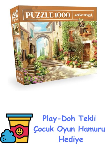 1000 Parça Puzzle - Old Street (Eski Sokak) + Play-Doh Oyun Hamuru