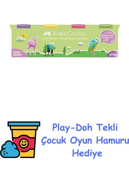 Oyun Hamuru, 4X100, Pastel Renkler + Play-Doh Oyun Hamuru