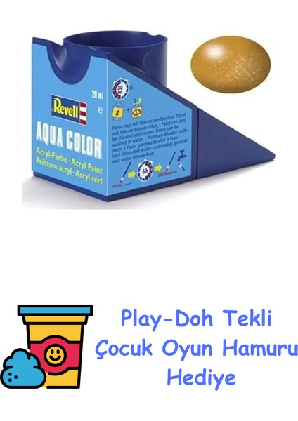 - Su Bazlı Maket Boyası Pirinç Metalik 8 ml (36192) + Play-Doh Oyun Hamuru