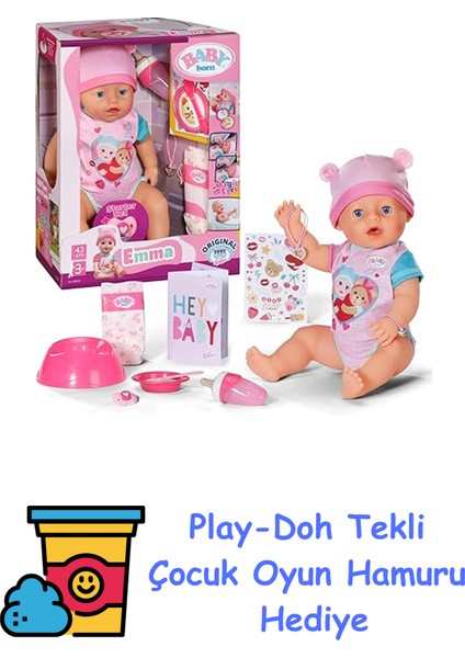 Zapf Creation 43 cm Emma Bebeği + Play-Doh Oyun Hamuru