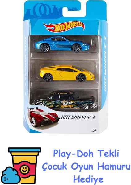 Üçlü Araba Seti, 3 Yaş ve Üzeri, K5904 + Play-Doh Oyun Hamuru