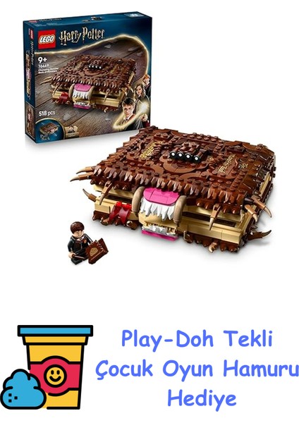 Harry Potter Isıran Canavar Kitap 76449-9 Yaş ve Üzeri Kız ve Erkek Çocuklar Için Canavar Kitap Aksesuarlı Bir Neville Longbottom Minifigürü Içeren Yaratıcı Oyunc + Play-Doh Oyun Hamuru