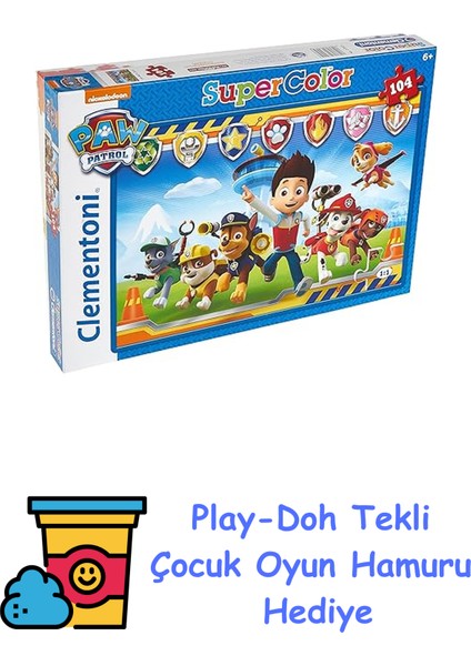 - 104 Parça Puzzle - Paw Patrol - 1 + Play-Doh Oyun Hamuru