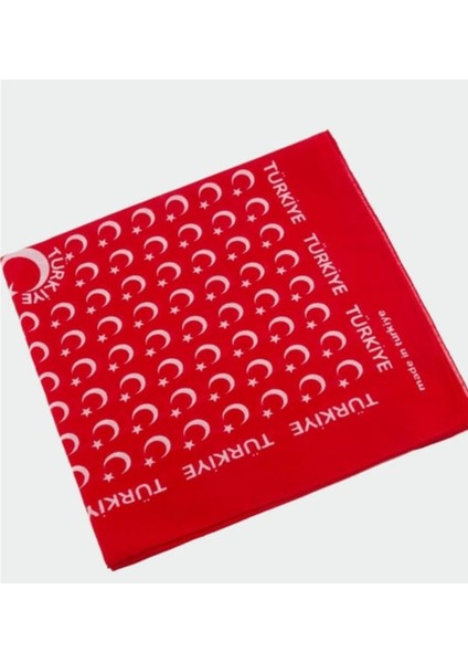 10 Adet Kırmızı Ay Yıldız Türk Bayrağı Temalı Pamuk Kumaş Fular - Bandana - 23 Nisan, 29 Ekim fırsatları