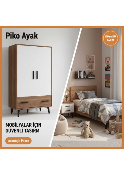 Imt Aksesuar Piko 14 cm (4 Adet) Koltuk Baza Dolap Tv Ünitesi Yatak Odası Konsol Çocuk ve Genç Odası Ayağı indirimleri