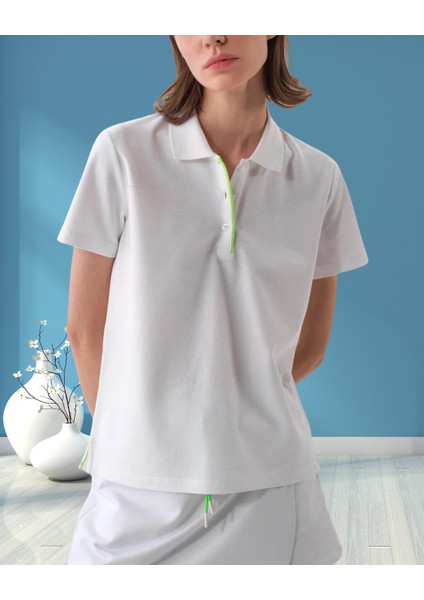 xint Kadın Regular Fit Pamuklu Basic Polo Yaka Tişört