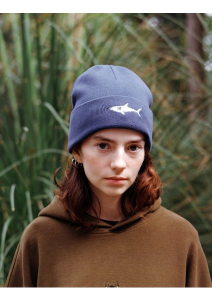 Büyük Beyaz Köpekbalığı Triko Örgü Bere - Lacivert fiyatları