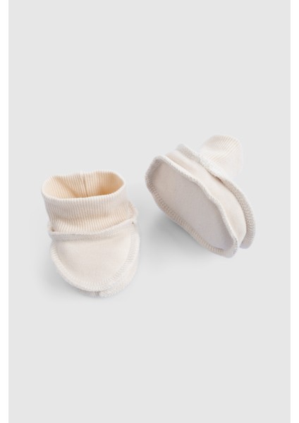 Ters Dikişli Organik Pamuk Ekru Prematüre Patik modelleri