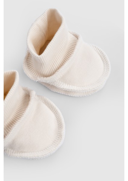 Ters Dikişli Organik Pamuk Ekru Prematüre Patik indirimleri