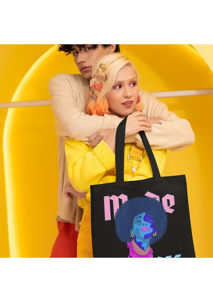 Limitless Mode – Siyah Gabardin Tote Çanta