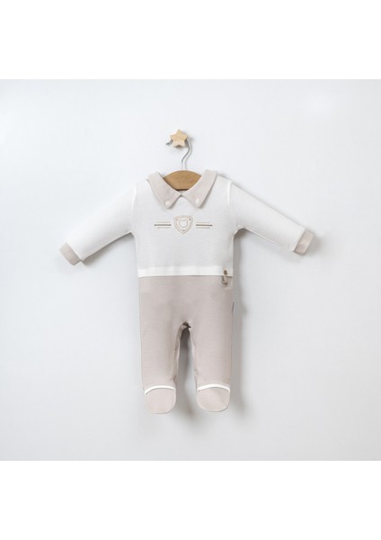 Arma Nakışlı Gömlek Yakalı Bebe Erkek Tulum