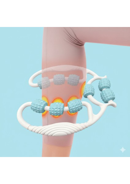 Kas Gevşetici Masaj Aleti Lenf Selülit 9 Tekerlekli Esnek Ayarlanabilir Bacak Kol Boyun indirimleri