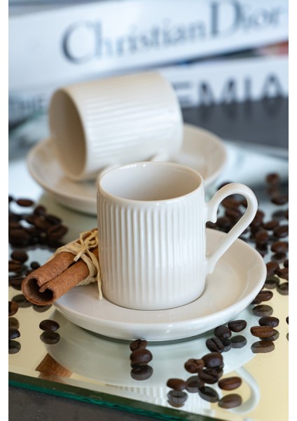 Bulut 4 Parça 2 Kişilik Porselen Kahve Fincan Takımı