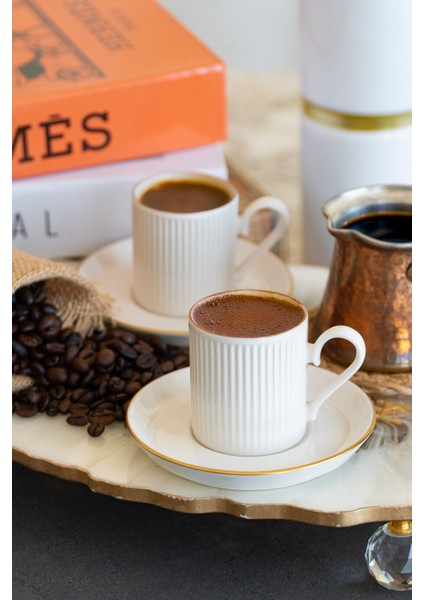 Bulut Altın Yaldız 4 Parça 2 Kişilik Porselen Kahve Fincan Takımı fiyatları