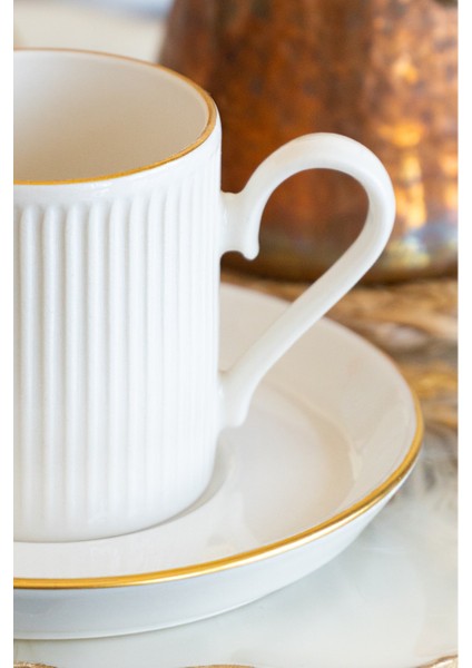 Bulut Altın Yaldız 4 Parça 2 Kişilik Porselen Kahve Fincan Takımı fırsatları