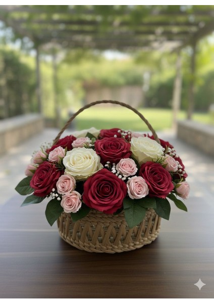 El Yapımı Askılı Hasır Çiçek Aranjmanı fiyatları