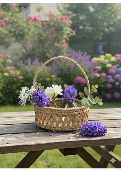 El Yapımı Askılı Hasır Çiçek Aranjmanı fırsatları